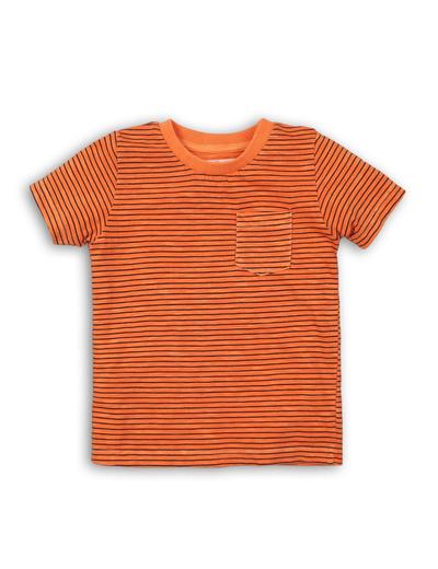 Pomarańczowy t-shirt w paski rozm 92/98