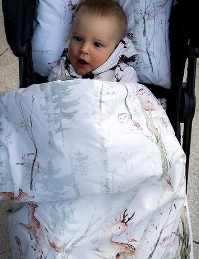 Pościel dziecięca z bawełny satynowej z wypełnieniem 80cm x 100cm + 35cm x 45cm Zwierzątka Leśne