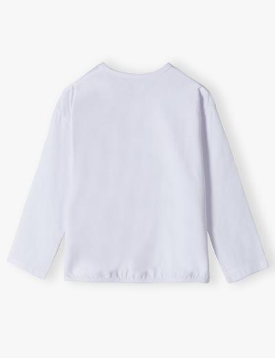 Biała bluzka dla dziewczynki z cekinowym wzorem
