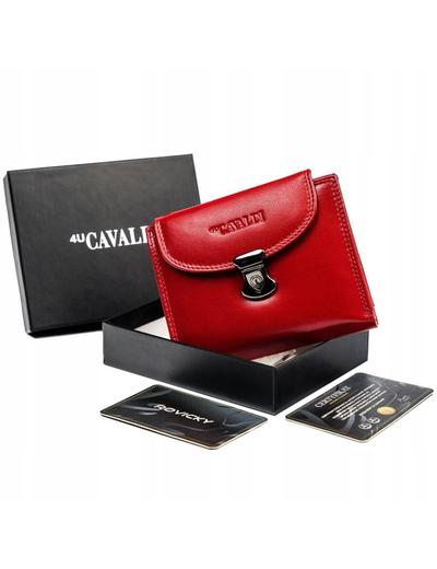 Średni, skórzany portfel damski na zatrzask — 4U Cavaldi
