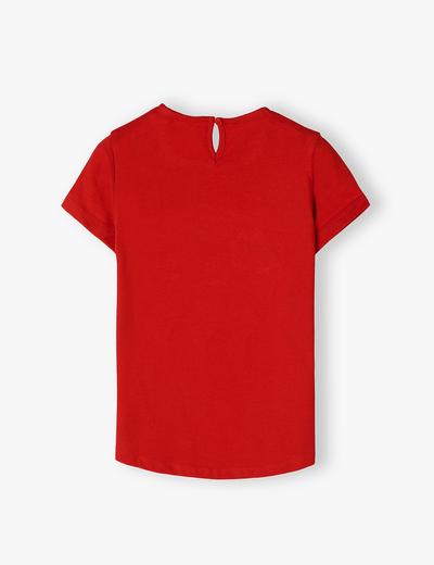 Bawełniana świąteczna koszulka dla dziewczynki z cekinową aplikacją