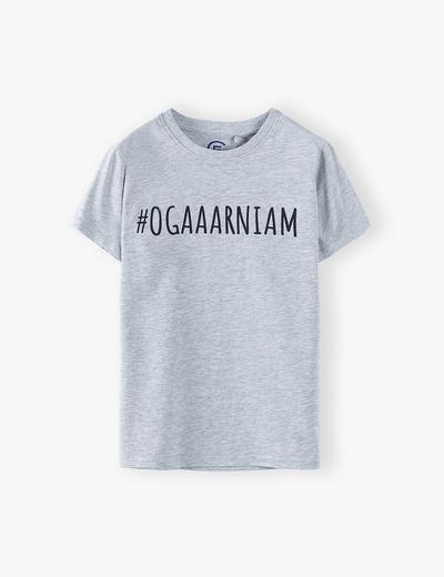 T-shirt chłopięcy z napisem- #Ogaaarniam