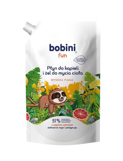 BOBINI Fun Płyn do kąpieli i żel do mycia - o zapachu cytrusów - Wysoka piana REFILL 500 ml