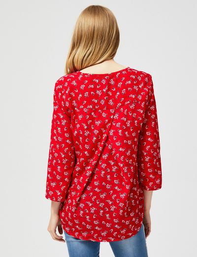 Koszula damska - czerwona w kwiaty