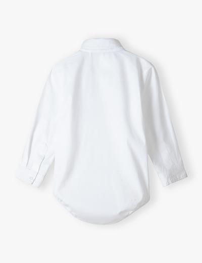 Białe bawełniane body koszulowe niemowlęce