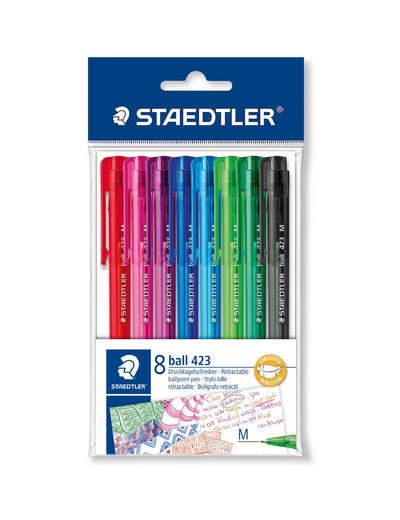 Długopis jednorazowy z przyciskiem, trójkątny Staedtler - M - 8 kolorów