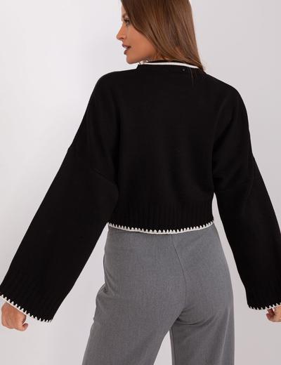 Czarny damski sweter dzianinowy oversize