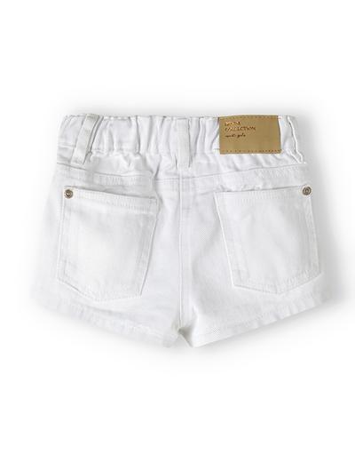 Białe krótkie spodenki jeansowe dla niemowlaka