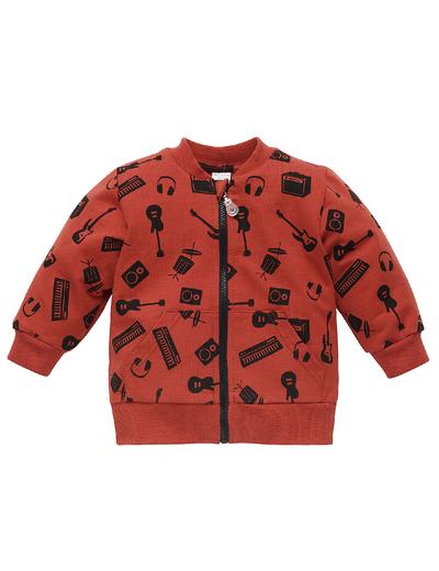 Bluza rozpinana dla chłopca z bawełny Let's rock czerwona