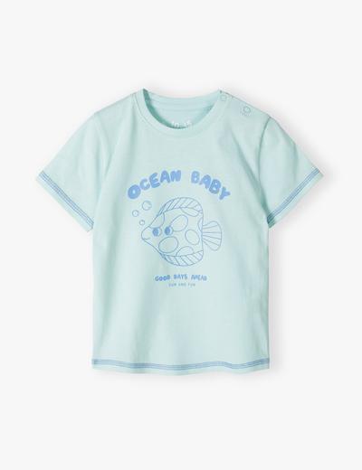 T-shirt niemowlęcy niebieski Ocean baby - 5.10.15.