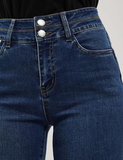 Spodnie jeansowe damskie typu rurki niebieskie