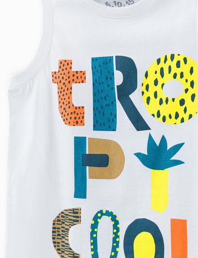 Komplet chłopięcy - t-shirt i spodenki z napisem Tropicool