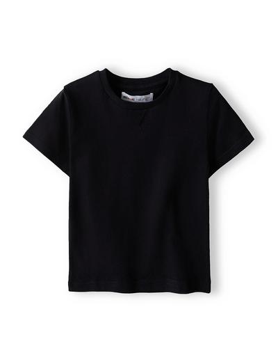 Czarny t-shirt dla dużego chłopca z bawełny