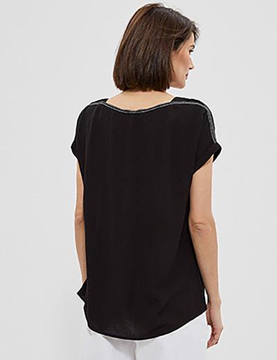 Koszula damska z ozdobną aplikacją czarna