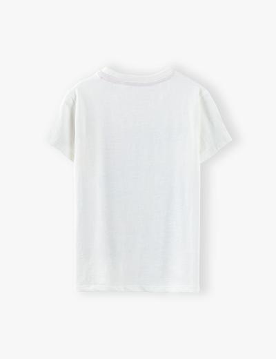T-shirt chłopięcy w kolorze białym z tropikalnym nadrukiem