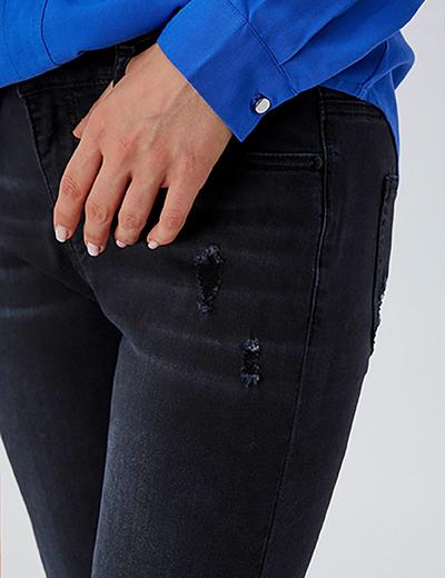 Spodnie jeansowe typu Boyfriend dla kobiet - czarne