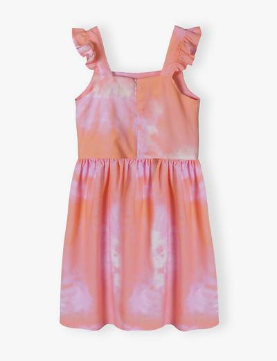 Kolorowa sukienka dla dziewczynki z ozdobnymi ramiączkami