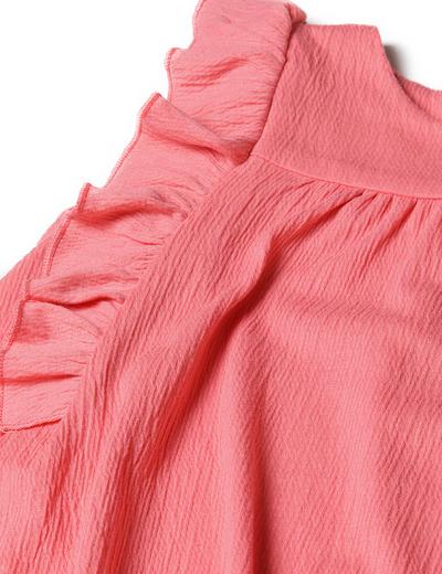 Różowa sukienka letnia dla niemowlaka z falbankami