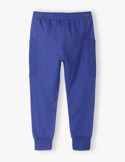 Bawełniane dresowe spodnie dla chłopca regular fit - niebieskie