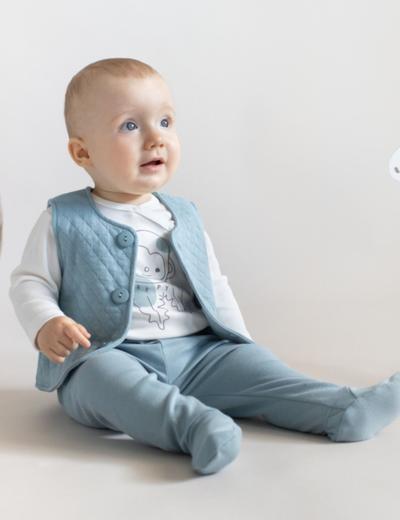 Półśpioch bawełniany niemowlęcy SLOW LIFE - niebieskie
