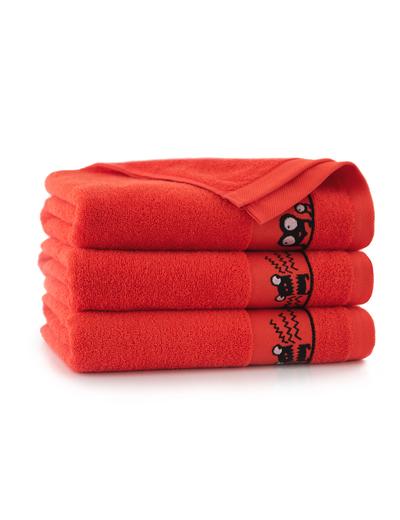 Ręcznik Oczaki z bawełny egipskiej truskawkowy 70x130cm