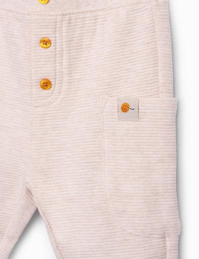 Spodnie dresowe niemowlęce prążkowane z kieszeniami