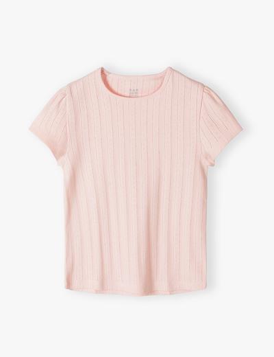 Różowy ażurowy t-shirt dla dziewczynki - Limited Edition