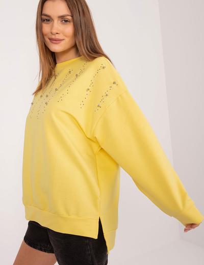 Bawełniana bluza bez kaptura żółta
