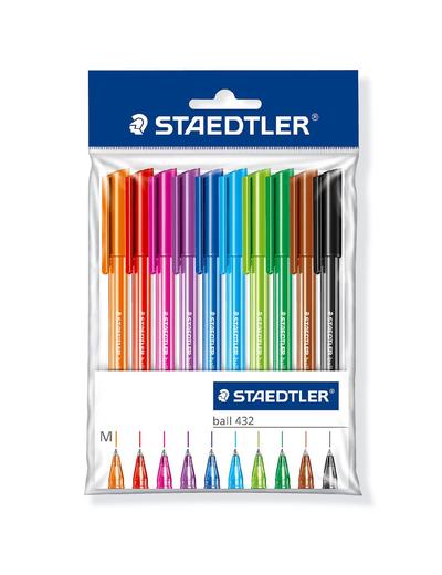 Długopis jednorazowy, trójkątny Staedtler, M - 10 kolorów