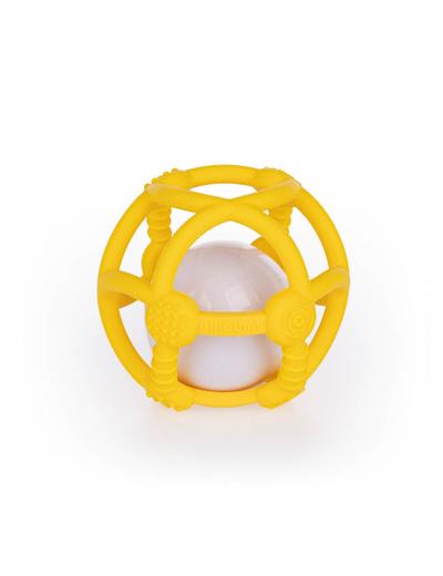Piłka z grzechotką GiliGums - żółta 3msc+