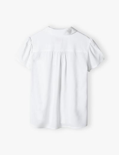 Biała elegancka koszula dziewczęca z krótkim rękawem - Max&Mia