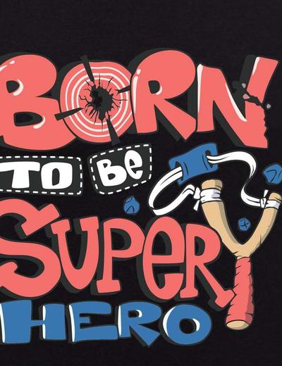 Czarna chłopięca rozpinana bluza z kapturem Born to be superhero