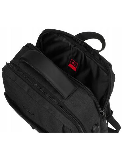 Materiałowy plecak unisex na laptopa 15" — David Jones czarny