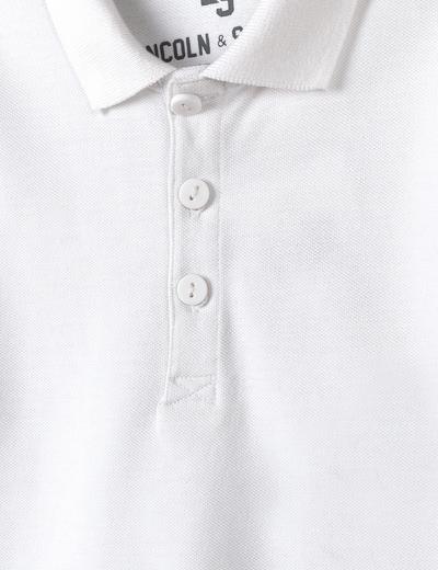 Biały t-shirt z kołnierzykiem polo
