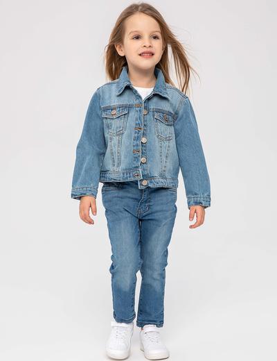 Kurtka jeansowa dla małej dziewczynki z kieszonkami