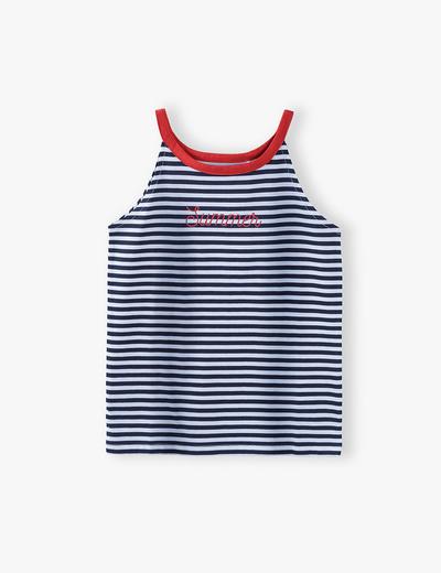 T- shirt dziewczęcy w marynarskie paski- Summer