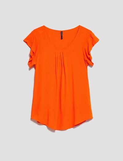 Pomarańczowa bluzka z krótkim rękawem