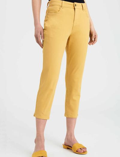 Spodnie klasyczne damskie żółte