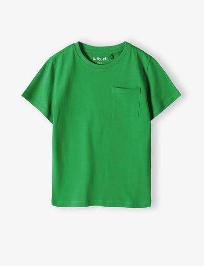 Zielony dzianinowy t-shirt z kieszonką - 5.10.15.