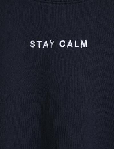 Czarna bluza dziewczęca z napisem - Stay Calm - Limited Edition