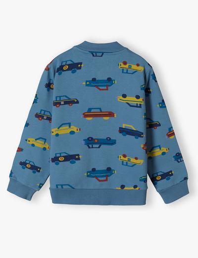 Bluza chłopięca bawełniana niebieska z autami