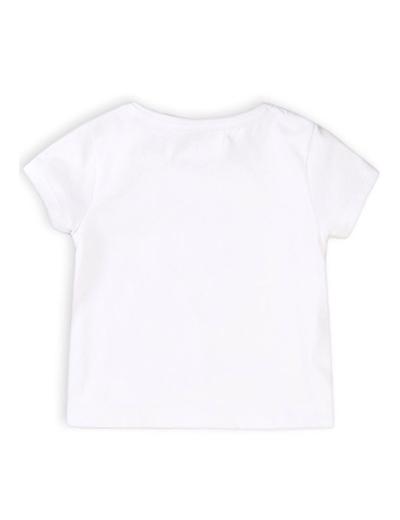 T-shirt dziewczęcy biały z kolorowym nadrukiem