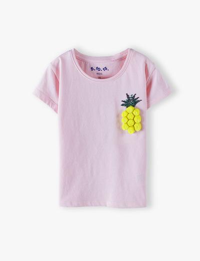 Bluzka dziewczęca z ananasem - różowa