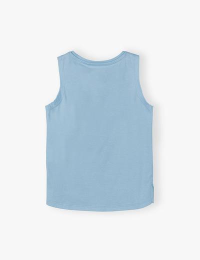Dzianinowy T-shirt dziewczęcy - niebieski