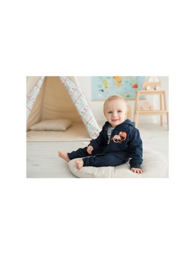 Spodnie niemowlęce z bawełny organicznej dla chłopca czarne 5M43AX