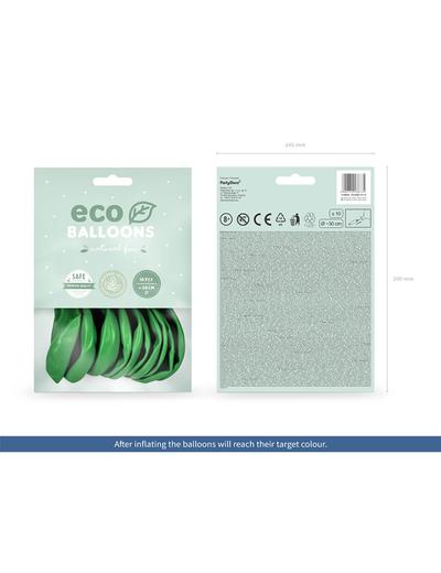 Balony Eco 26 cm metalizowane - zielone 10 sztuk