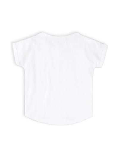 T-shirt dziewczęcy biały z kolorowym