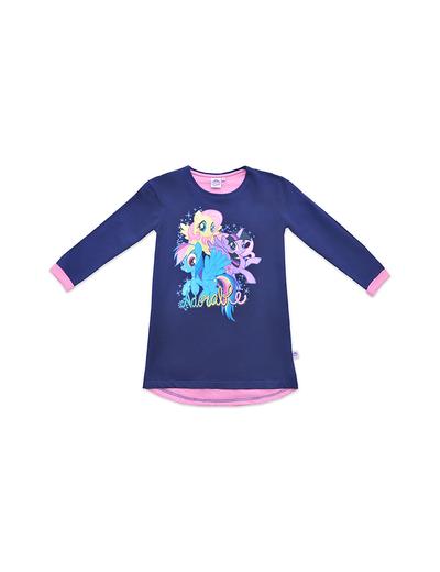 Bawełniana sukienka dziewczęca Pony - granatowa