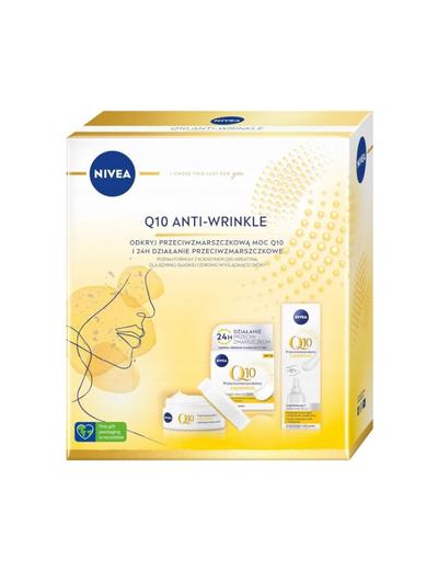 Nivea Q10 Anti-Wrinkle zestaw przeciwzmarszczkowy nawilżający krem na dzień 50ml + przeciwzmarszczkowy krem pod oczy 15ml