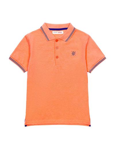 T-shirt niemowlęcy pomarańczowy z kołnierzykiem